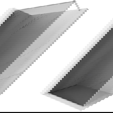 Mexen Kioto-XF Walk-in Shower Wall with Frame 100 x 202 cm, Graphite 10 mm, Chrome - 800-100-104-01-40-X