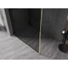 Mexen Kioto-XF Walk-in Shower Wall with Frame 160 x 202 cm, Graphite 10 mm, Gold - 800-160-104-50-40-X