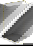 Mexen Kioto-XF Walk-in Shower Wall with Frame 120 x 202 cm, Graphite 10 mm, Brushed Gold - 800-120-104-55-40-X