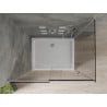Mexen Omega sliding shower cabin 130 x 80 cm, graphite, chrome + Flat shower tray, white - 825-130-080-01-40-4010