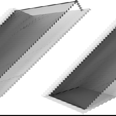 Mexen Kioto-XF Walk-in Shower Screen with Frame 100 x 202 cm, Graphite 10 mm, Brushed Gun Gray - 800-100-104-66-40-X