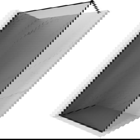 Mexen Kioto-XF Walk-in Shower Panel with Frame 70 x 202 cm, Graphite 10 mm, Black - 800-070-104-70-40-X
