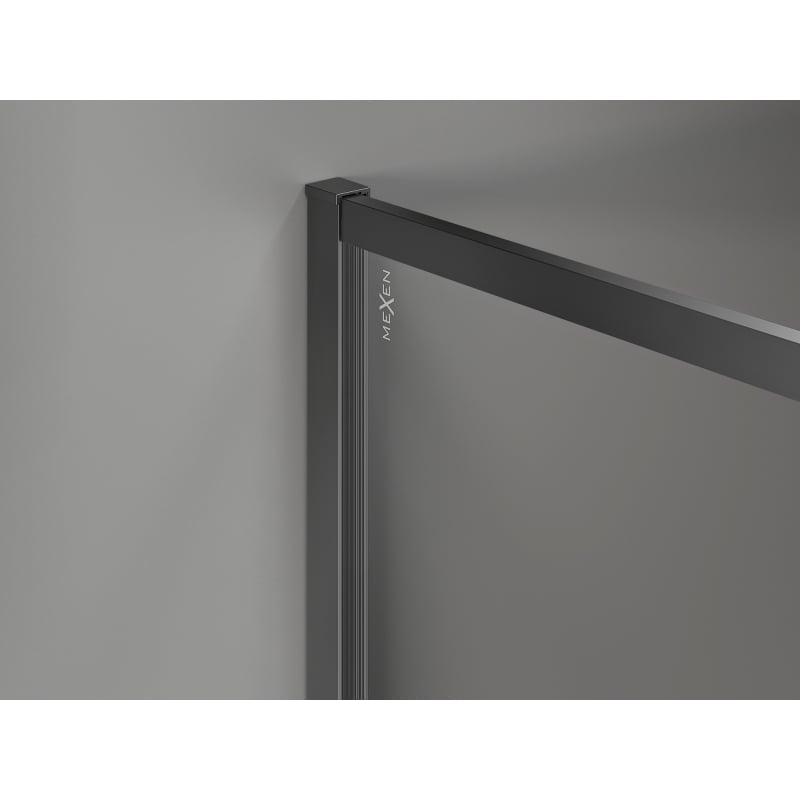 Mexen Kioto-XF Walk-in Shower Screen with Frame 90 x 202 cm, Graphite 10 mm, Gun Metal - 800-090-104-95-40-X
