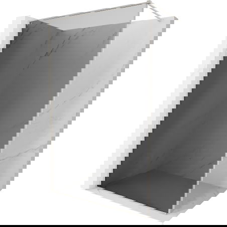 Mexen Kioto-XF Shower Screen Walk-in with Frame 70 x 202 cm, Graphite 10 mm, Brushed Nickel - 800-070-104-97-40-X