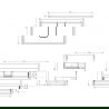 Mexen Box-A 70 cm Vanity Cabinet Frame, 2 Drawers, White Gloss - 91AX0-0700-470-2-00