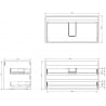 Mexen Box-A cabinet body for washbasin 90 cm, 2 drawers, white gloss - 91AX0-0900-470-2-00