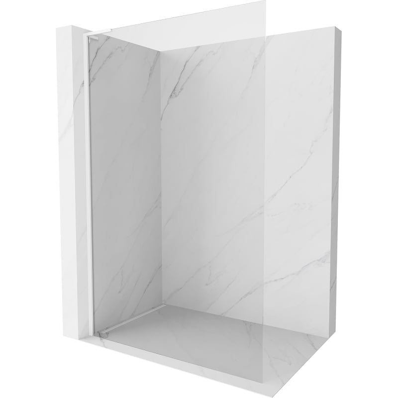 Mexen Kioto-X L Walk-in Shower Screen 50 x 200 cm, Transparent 10 mm, White - 800-050-107-20-00-X