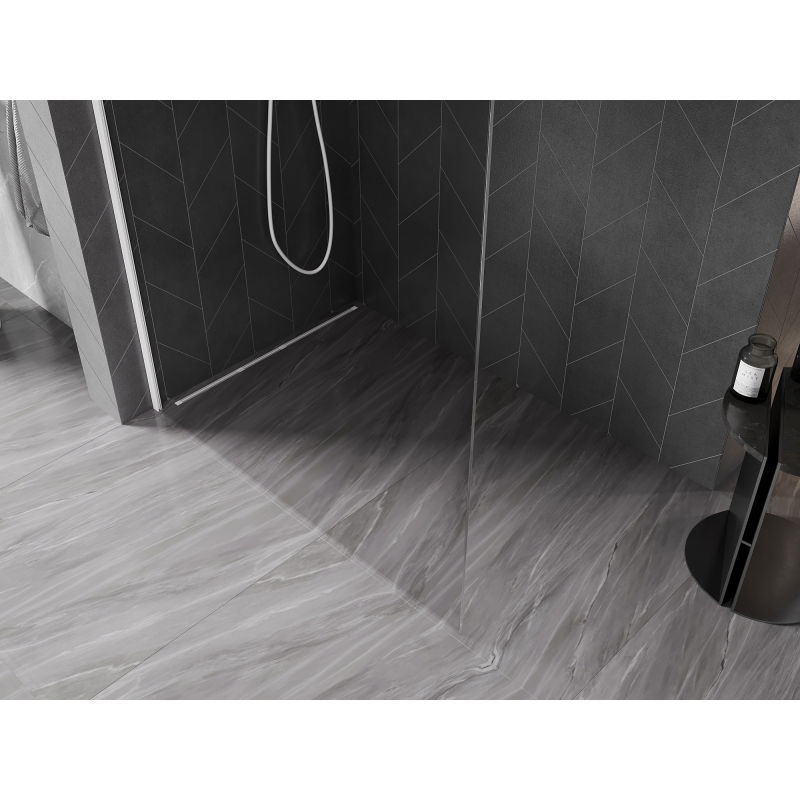 Mexen Kioto-X L Walk-in Shower Screen 90 x 200 cm, transparent 10 mm, white - 800-090-107-20-00-X