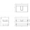 Mexen Box-A cabinet under-sink body 70 cm, 2 drawers, matte gray - 91AX0-0700-470-2-62