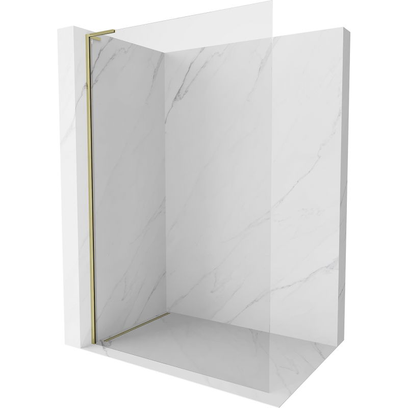 Mexen Kioto-X L Walk-in Shower Wall 110 x 200 cm, transparent 10 mm, gold - 800-110-107-50-00-X