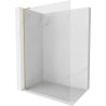 Mexen Kioto-X L Walk-in Shower Wall 50 x 200 cm, Transparent 10 mm, Brushed Gold - 800-050-107-55-00-X