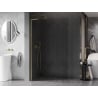 Mexen Kioto-X L Walk-in Shower Wall 50 x 200 cm, Transparent 10 mm, Brushed Gold - 800-050-107-55-00-X