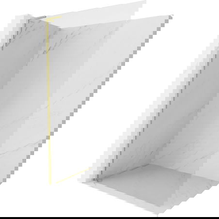 Mexen Kioto-X L Walk-in Shower Screen 70 x 200 cm, Transparent 10 mm, Brushed Gold - 800-070-107-55-00-X