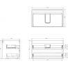 Mexen Box-A 80 cm vanity cabinet body, 2 drawers, matte graphite - 91AX0-0800-470-2-66