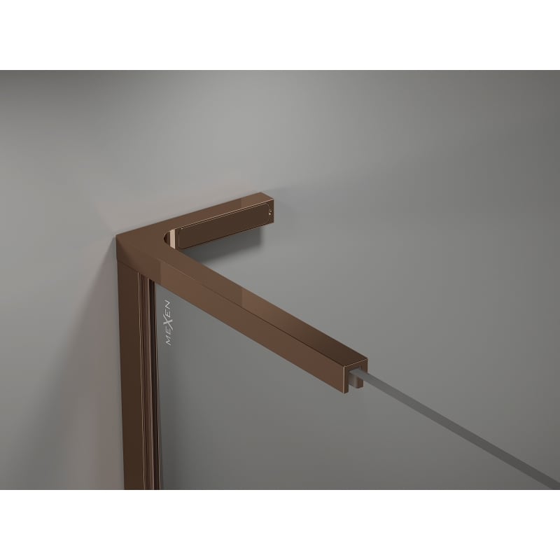 Mexen Kioto-X L Walk-in Shower Panel 90 x 200 cm, Transparent 10 mm, Rose Gold - 800-090-107-60-00-X