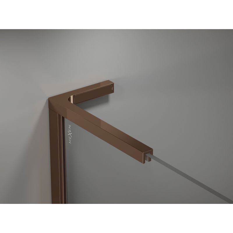 Mexen Kioto-X L Walk-in Shower Wall 110 x 200 cm, Transparent 10 mm, Rose Gold - 800-110-107-60-00-X