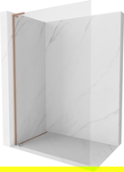 Mexen Kioto-X L Shower Panel Walk-in 100 x 200 cm, Transparent 10 mm, Brushed Copper - 800-100-107-65-00-X