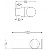 Mexen shower handle, chrome - 79356-00