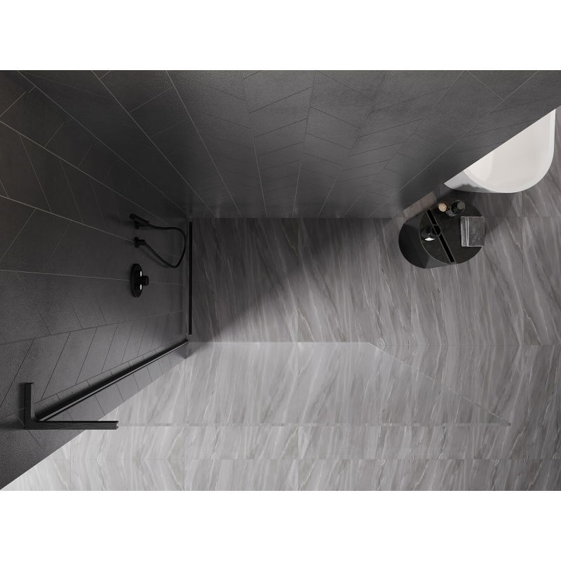 Mexen Kioto-X L Walk-in Shower Wall 120 x 200 cm, Transparent 10 mm, Gun Gray Brushed - 800-120-107-66-00-X