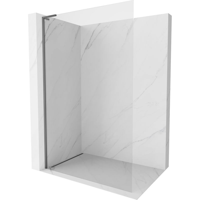 Mexen Kioto-X L Walk-in Shower Screen 70 x 200 cm, Transparent 10 mm, Gun Metal - 800-070-107-95-00-X