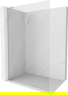 Mexen Kioto-X L shower wall Walk-in 100 x 200 cm, transparent 10 mm, brushed nickel - 800-100-107-97-00-X