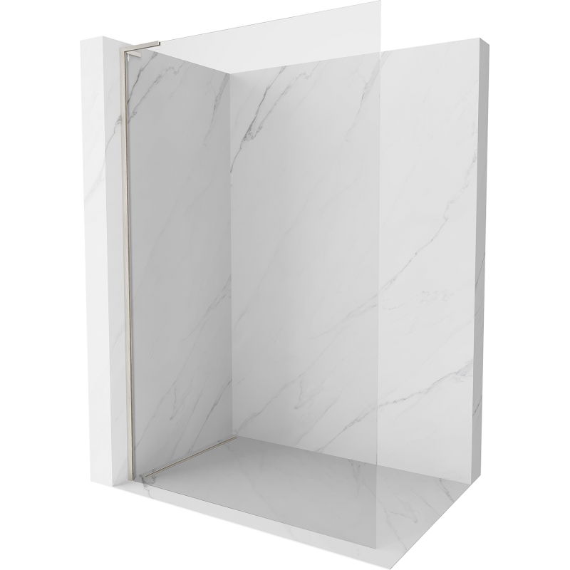 Mexen Kioto-X L Shower Wall Walk-in 110 x 200 cm, Transparent 10 mm, Brushed Nickel - 800-110-107-97-00-X