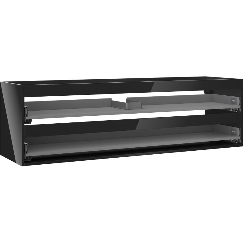Mexen Box-A Vanity Cabinet Structure 160 cm, 2 Drawers, Black Gloss - 91AX0-1600-470-2-70