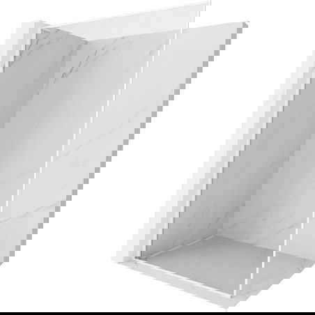 Mexen Kioto-XF L Walk-In Shower Screen with Frame 60 x 202 cm, Transparent 10 mm, White - 800-060-174-20-00-XF