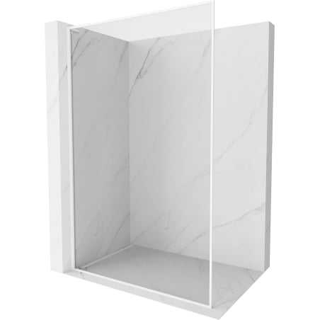Mexen Kioto-XF L Walk-in Shower Panel with Frame 80 x 202 cm, Transparent 10 mm, White - 800-080-174-20-00-XF