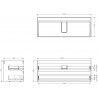 Mexen Box-A cabinet base for under-sink 120 cm, 2 drawers, black matte - 91AX0-1200-470-2-71