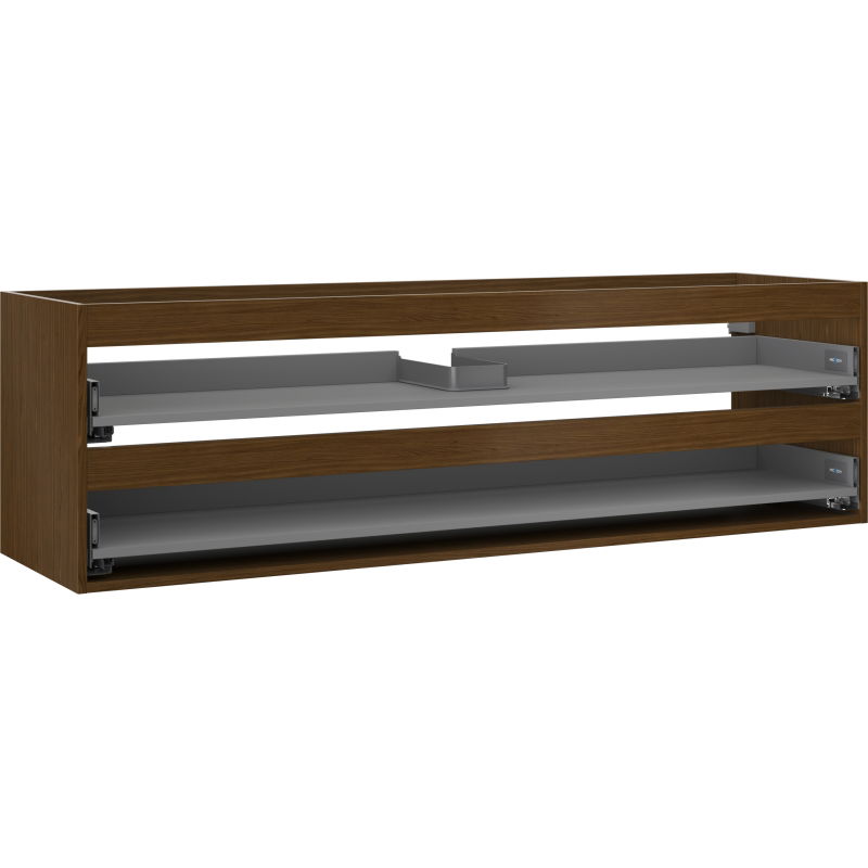 Mexen Box-A Cabinet Body Under Sink 160 cm, 2 Drawers, Walnut - 91AX0-1600-470-2-86