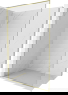 Mexen Kioto-XF L Walk-in Shower Screen with Frame 90 x 202 cm, Transparent 10 mm, Brushed Gold - 800-090-174-55-00-XF