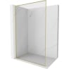 Mexen Kioto-XF L Walk-in Shower Screen with Frame 100 x 202 cm, Transparent 10 mm, Brushed Gold - 800-100-174-55-00-XF