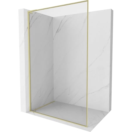 Mexen Kioto-XF L Walk-in Shower Screen with Frame 120 x 202 cm, Transparent 10 mm, Brushed Gold - 800-120-174-55-00-XF