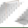Mexen Kioto-XF L Shower Screen Walk-in with Frame 110 x 202 cm, Transparent 10 mm, Brushed Copper - 800-110-174-65-00-XF