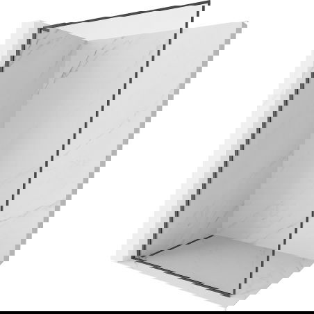 Mexen Kioto-XF L Walk-in Shower Screen with Frame 110x202 cm, Transparent 10 mm, Brushed Gun Gray - 800-110-174-66-00-XF