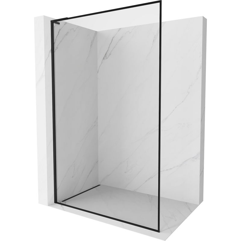 Mexen Kioto-XF L Walk-in Shower Wall with Frame 110 x 202 cm, Transparent 10 mm, Black - 800-110-174-70-00-XF
