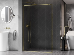 Mexen Kioto-F L Walk-in Shower Screen with Frame 115 x 202 cm, Transparent 8 mm, Gold - 800-115-174-50-00