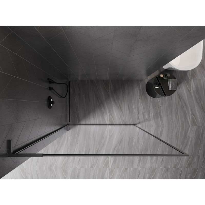 Mexen Kioto-F L Walk-in Shower Wall with Frame 70 x 202 cm, Transparent 8 mm, Gun Gray Brushed - 800-070-174-66-00