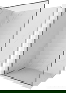 Mexen Kioto-F L Walk-in Shower Wall with Frame 50 x 202 cm, Transparent 8 mm, Gun Metal - 800-050-174-95-00