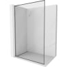 Mexen Kioto-F L Walk-in Shower Wall with Frame 95 x 202 cm, Transparent 8 mm, Gun Metal - 800-095-174-95-00