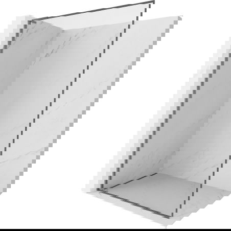 Mexen Kioto-F L Walk-in Shower Panel with Frame 120 x 202 cm, Transparent 8 mm, Gun Metal - 800-120-174-95-00