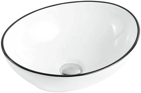 Mexen Elza countertop washbasin 40 x 33 cm, White/Black - 21014007