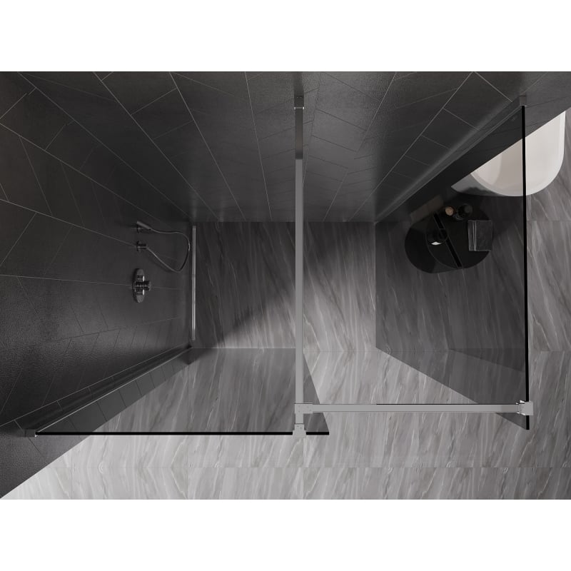 Mexen Kioto-X Walk-in Shower Wall 160 x 110 cm, Transparent 10 mm, Chrome - 800-160-202-01-00-110-X