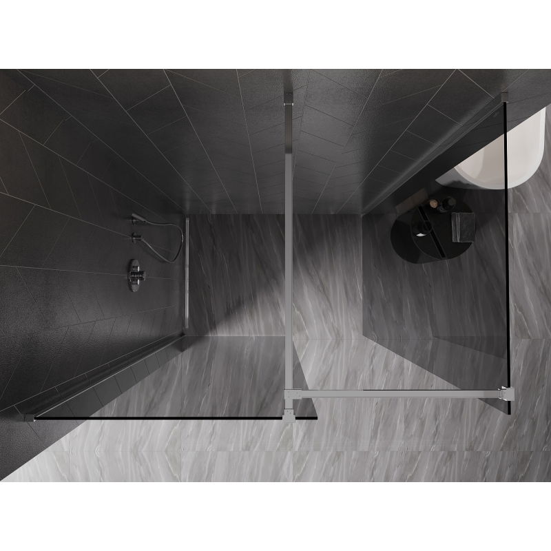Mexen Kioto-X Walk-in Shower Wall 120 x 120 cm, transparent 10 mm, chrome - 800-120-202-01-00-120-X