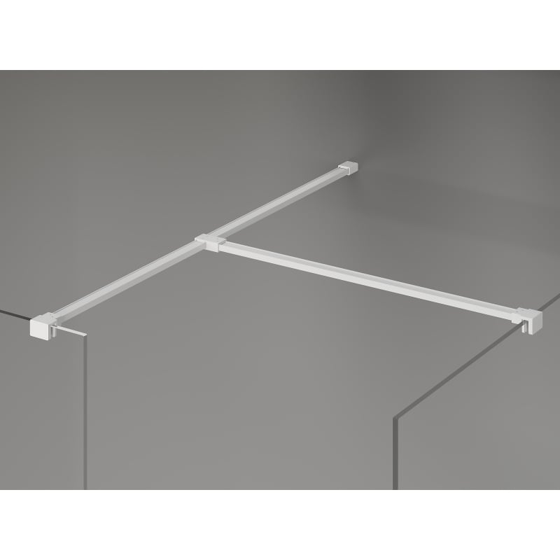 Mexen Kioto-X Walk-in Shower Wall 140 x 70 cm, transparent 10 mm, white - 800-140-202-20-00-070-X