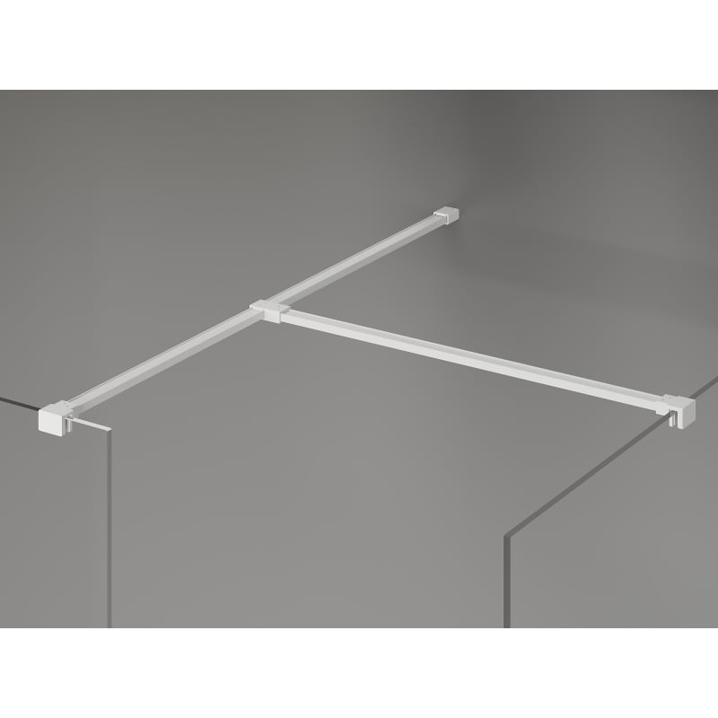 Mexen Kioto-X Walk-in Shower Screen 130 x 110 cm, Transparent 10 mm, White - 800-130-202-20-00-110-X