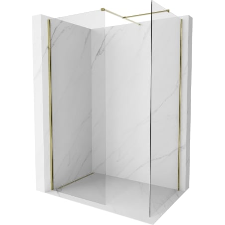 Mexen Kioto-X Walk-in Shower Screen 70 x 70 cm, 10 mm Transparent, Gold - 800-070-202-50-00-070-X