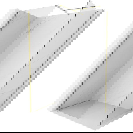 Mexen Kioto-X Walk-in Shower Screen 90 x 70 cm, Transparent 10 mm, Gold - 800-090-202-50-00-070-X