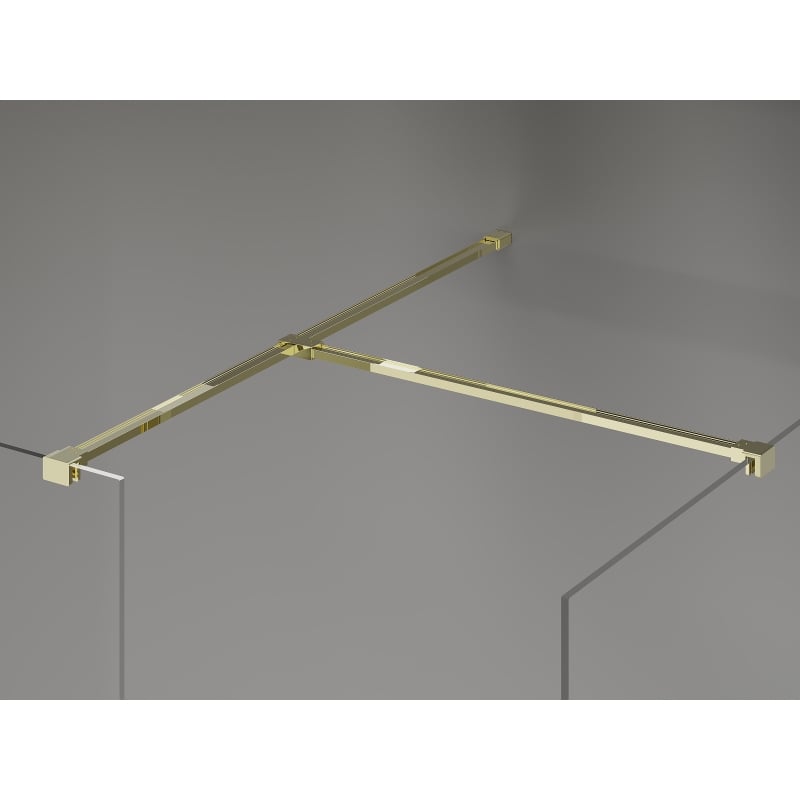 Mexen Kioto-X Walk-in Shower Wall 100 x 70 cm, Transparent 10 mm, Gold - 800-100-202-50-00-070-X